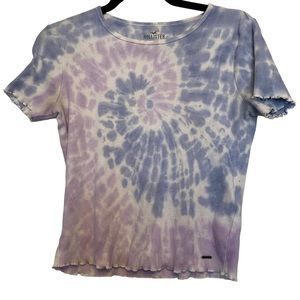 Hollister purple & blue tie-dye shirt